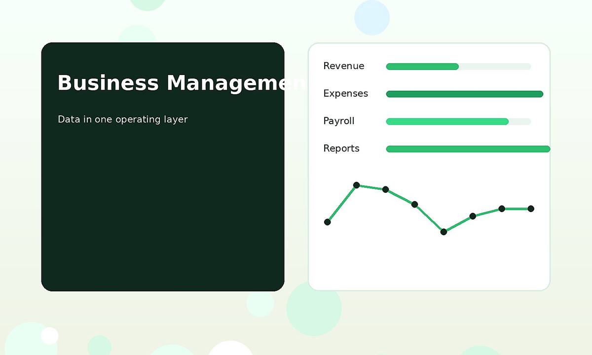 Cloud accounting and business management dashboard overview