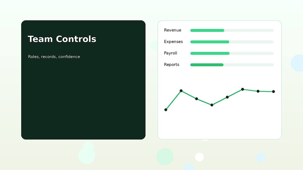 Cloud accounting and business management dashboard overview